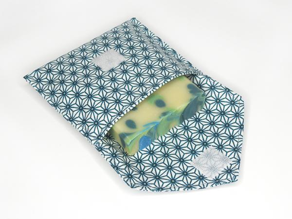 Pochette à savon - bleu canard