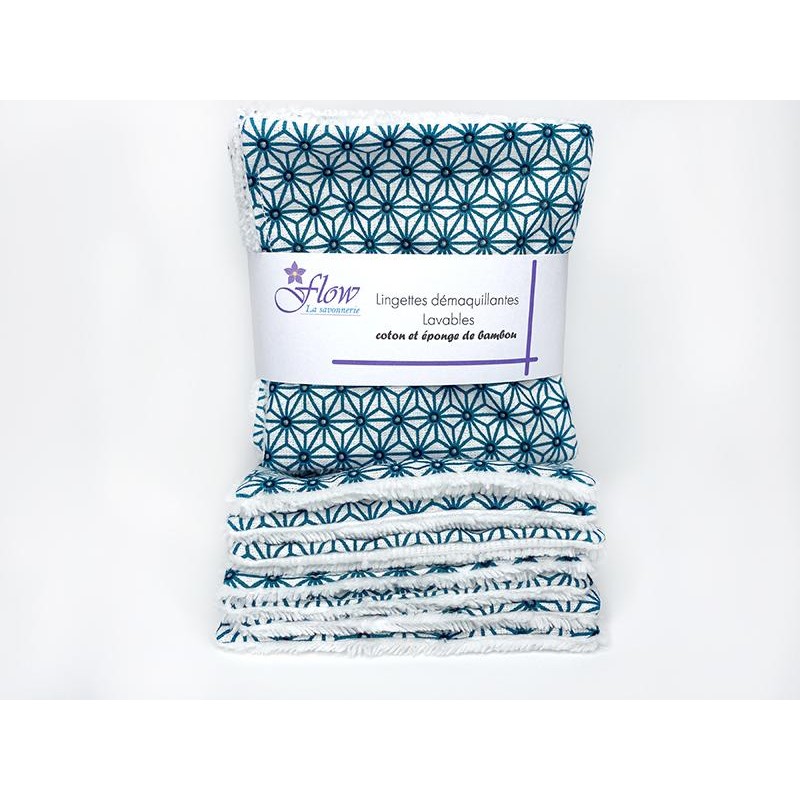 Lot de 7 lingettes XXL lavables - Bleu canard