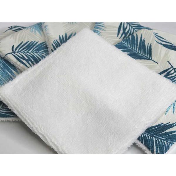 Lot de 7 lingettes XXL lavables - feuillage bleu