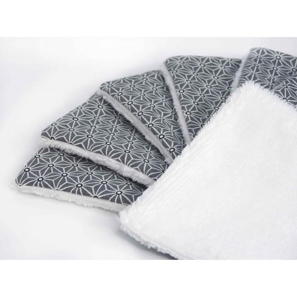 Lot de 7 lingettes XXL lavables - gris