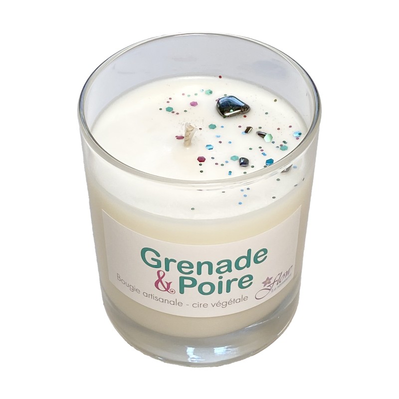 "Grenade et poire " Bougie artisanale 200g