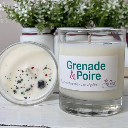 "Grenade et poire " Bougie artisanale 200g
