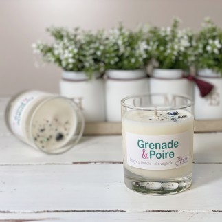 Bougie artisanale "Grenade et poire" - Parfum de Grasse / Flow La savonnerie