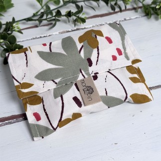 Pochette à savon - blanc feuillage