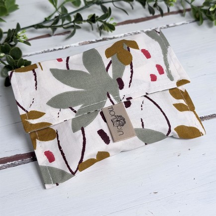 Pochette à savon - blanc feuillage