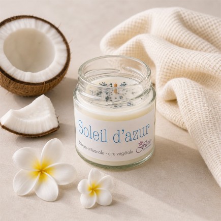 Bougie artisanale  "soleil d'azur" végétale - Parfum de Grasse