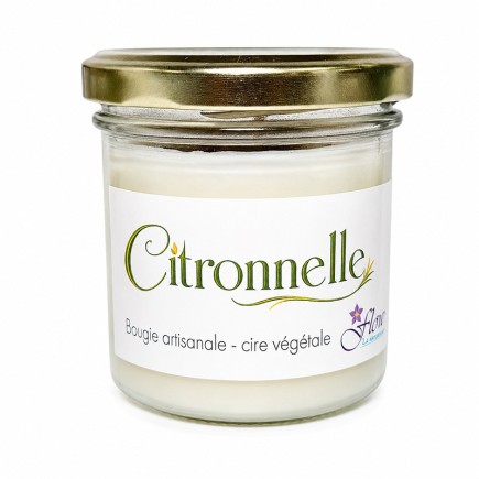 Bougie artisanale "Citronnelle" végétale - Parfum de Grasse